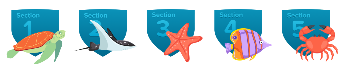Badges des sections terminées