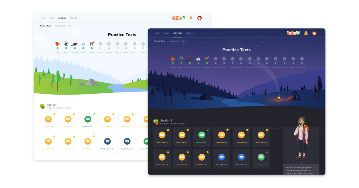 Typing Pal’s dark mode