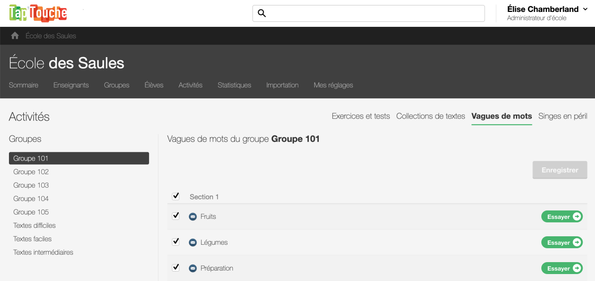 Gestion des vagues de mots