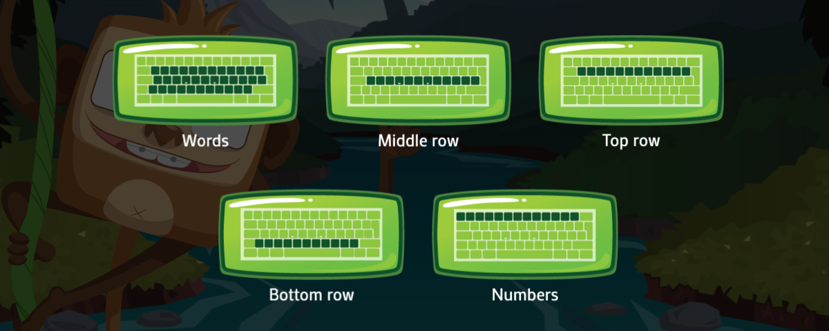 The five game modes _Monkeys in Jeopardy_’s five game modes